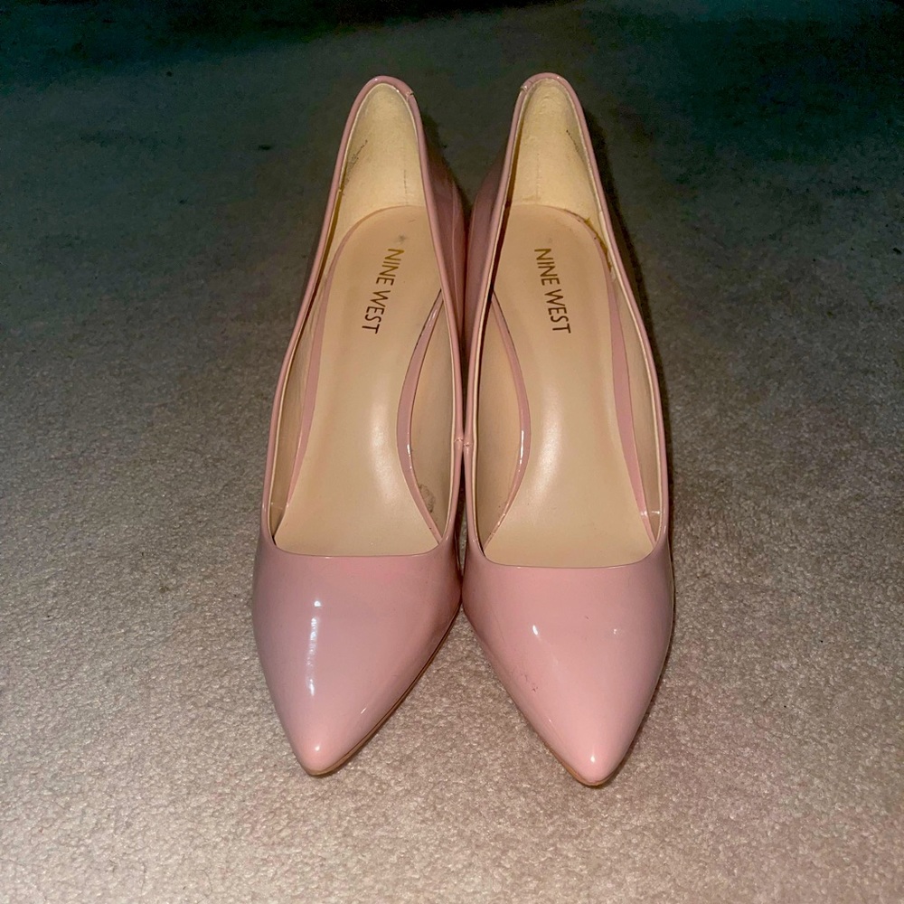 Nine West 4 1/2 inch blush pink heels.